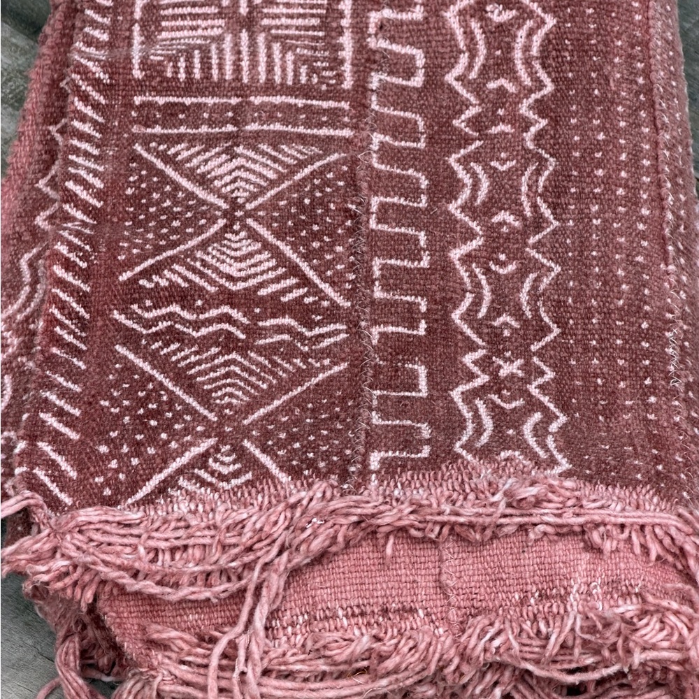 Vintage African Faded Terracotta Mudcloth 60” L x 41” W Textile | No. 126 - Picture 8 of 8